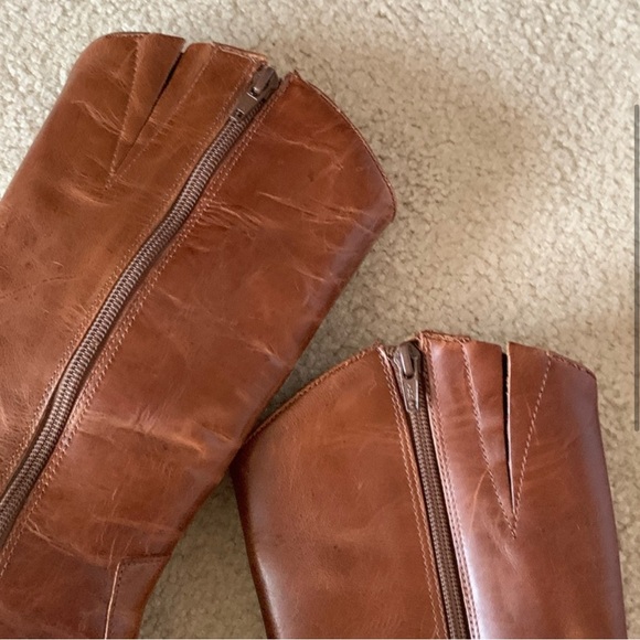 Matisse Western Zip Up Brown Leather Cowboy Boots - Picture 2 of 9